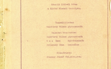 MAHART Nemzeti és Szabadkikötő leírása, 1960-61